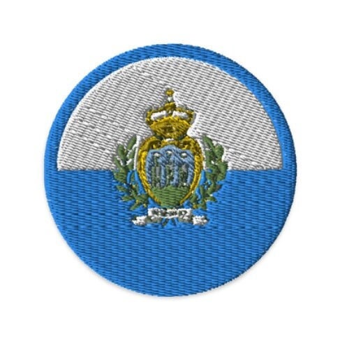 San Marino Flag Patch | Embroidered Iron-on or Sew-on DIY Applique For Vest, Backpack, Clothing Badge, Bikers, Travel Collectors, Souvenir