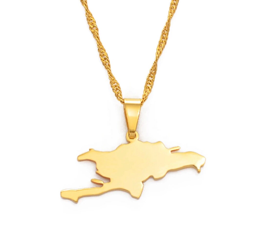 Hispaniola Map Necklace