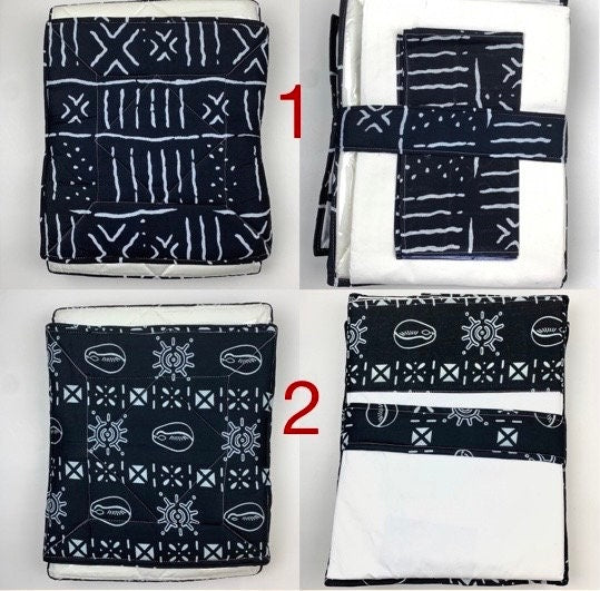 Bogolan Table Cloth Sets | Traditional Imported West African Print | Large Table Fabric with 6 Food Safe Mats, Cloth and Table Basket