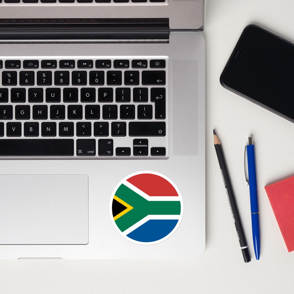 South Africa Flag Sticker | Bubble-free Kiss Cut Versatile Durable Water Safe Decorative Add-on for your Cars, Laptops, Notebooks and Phones