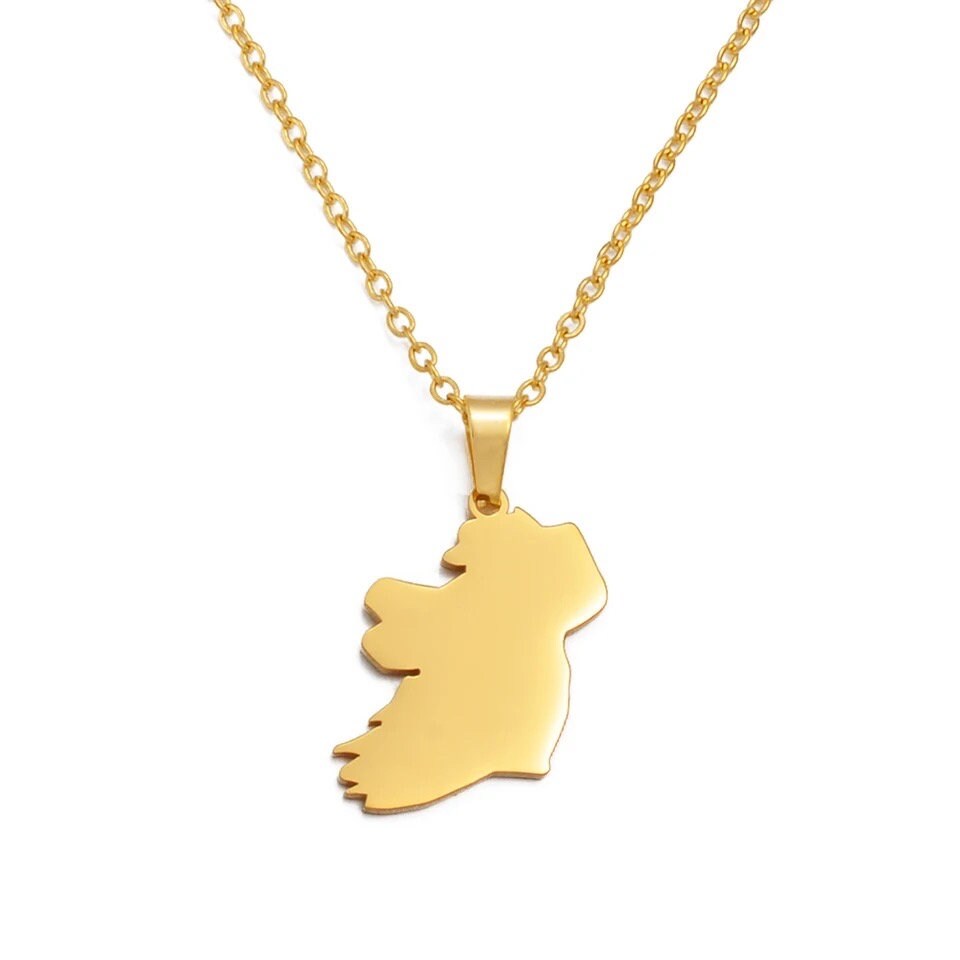 Ireland Map and Flag Necklace