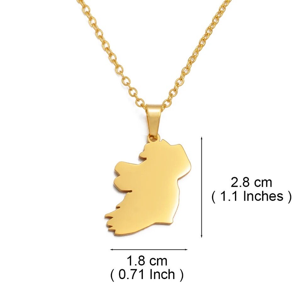 Ireland Map and Flag Necklace