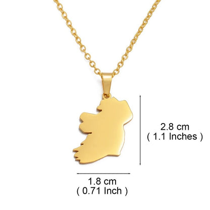 Ireland Map and Flag Necklace