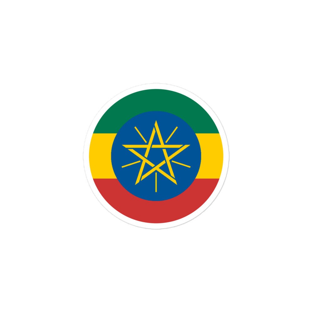 Ethiopia Flag Sticker | Bubble-free Kiss Cut Versatile Durable Water Safe Decorative Add-on for your Cars, Laptops, Notebooks and Phones