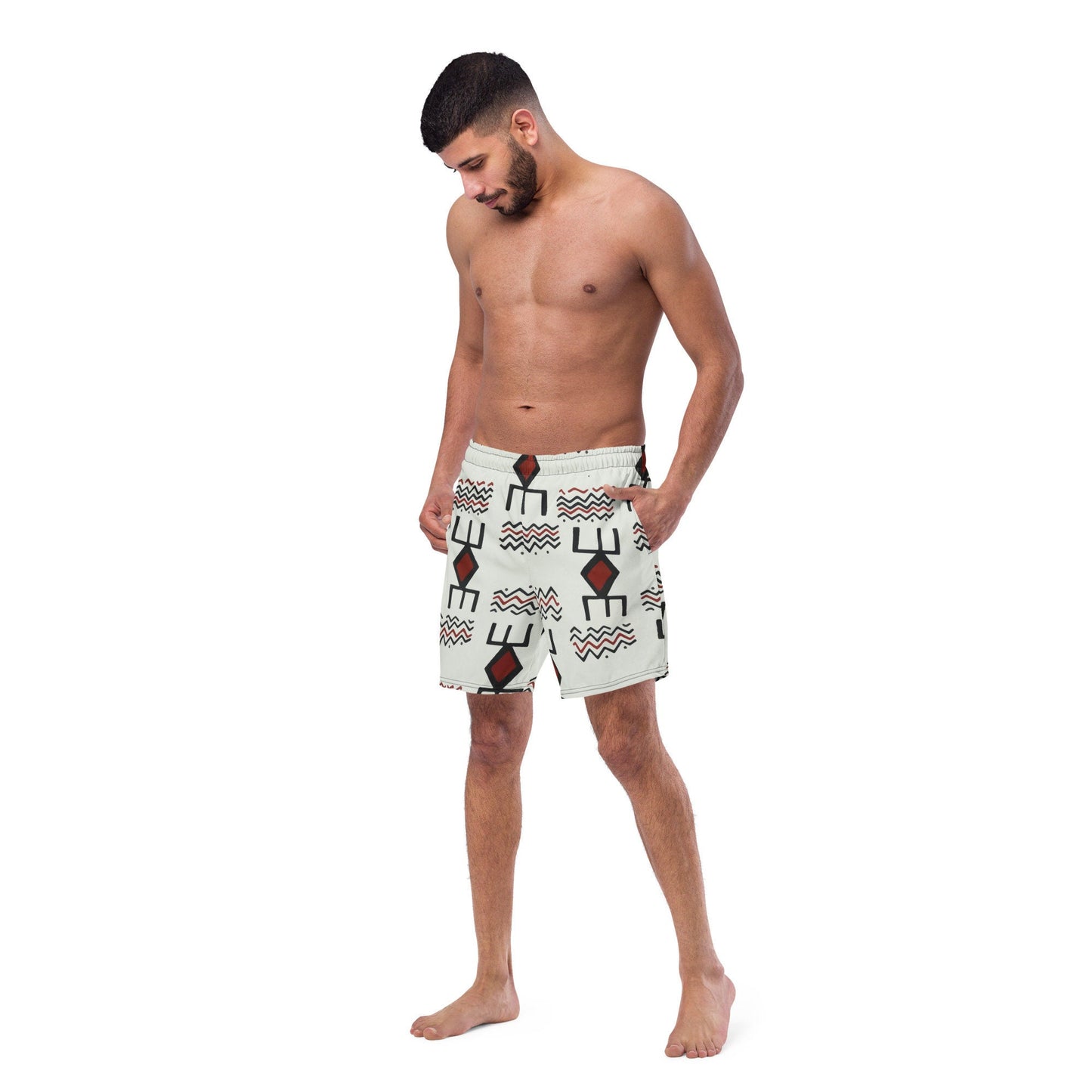 Berber ⵣ / Yaz Swim Trunk | Recycled Traditional Print From West and North Africa Inspired Short for Spring Summer, Beach, Outdoor, Vacation