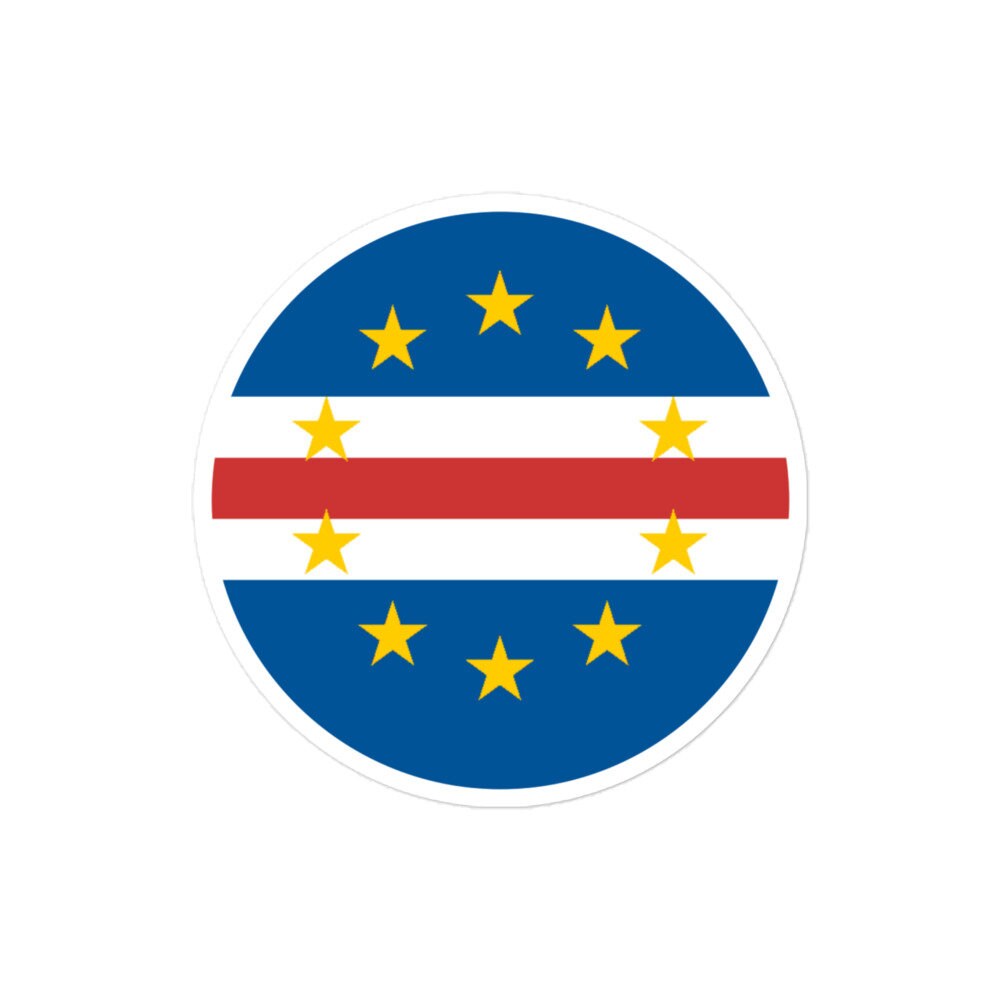 Cape Verde Flag Sticker | Bubble-free Kiss Cut Versatile Durable Water Safe Decorative Add-on for your Cars, Laptops, Notebooks and Phones