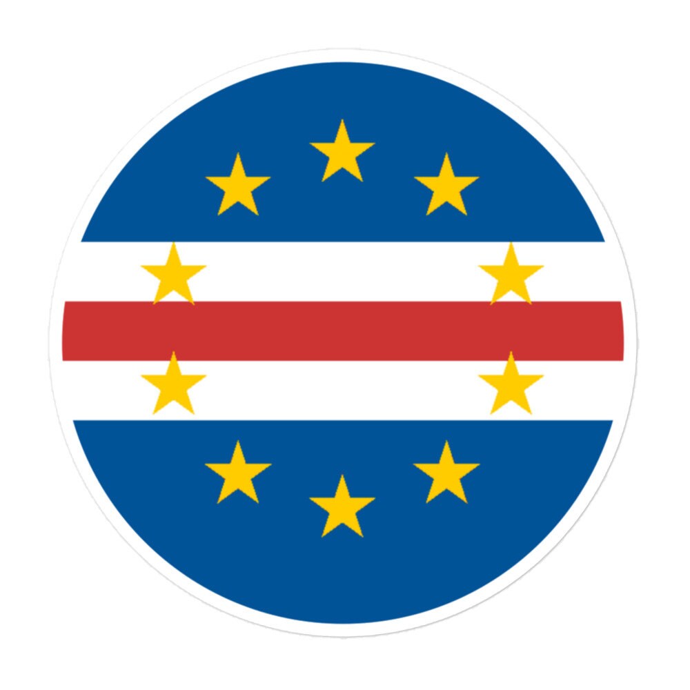 Cape Verde Flag Sticker | Bubble-free Kiss Cut Versatile Durable Water Safe Decorative Add-on for your Cars, Laptops, Notebooks and Phones