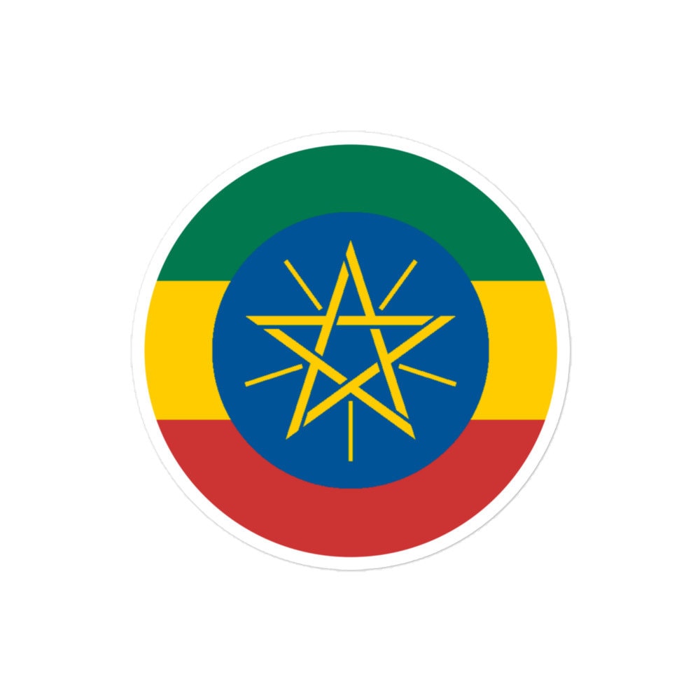 Ethiopia Flag Sticker | Bubble-free Kiss Cut Versatile Durable Water Safe Decorative Add-on for your Cars, Laptops, Notebooks and Phones