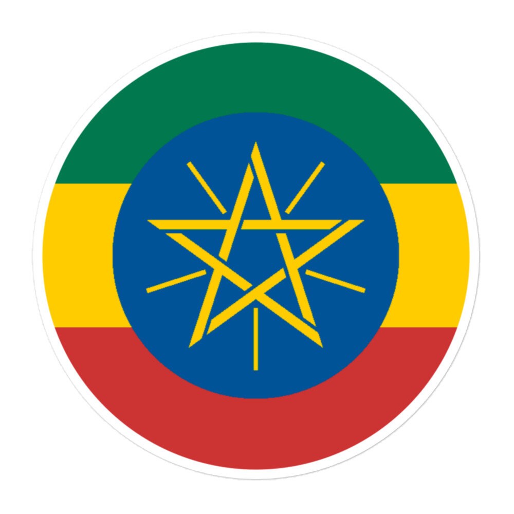 Ethiopia Flag Sticker | Bubble-free Kiss Cut Versatile Durable Water Safe Decorative Add-on for your Cars, Laptops, Notebooks and Phones