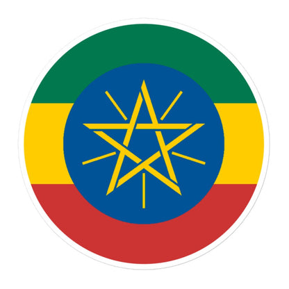 Ethiopia Flag Sticker | Bubble-free Kiss Cut Versatile Durable Water Safe Decorative Add-on for your Cars, Laptops, Notebooks and Phones