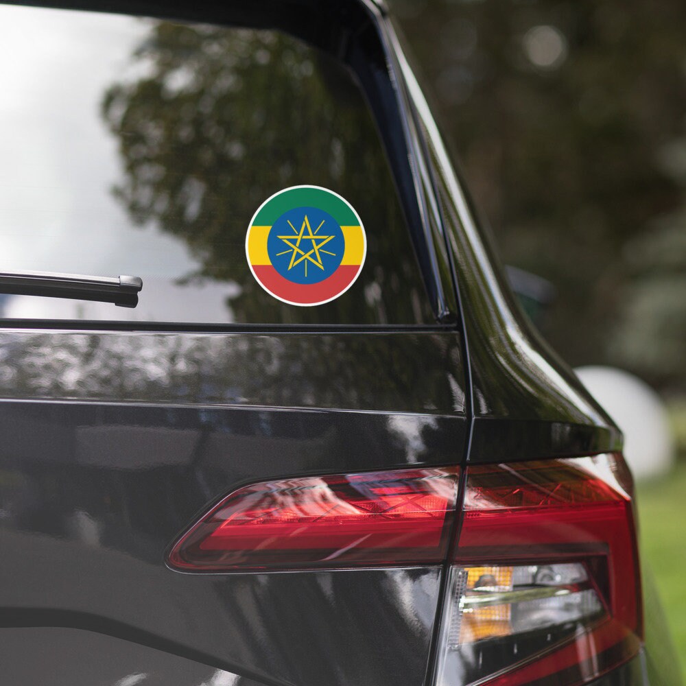 Ethiopia Flag Sticker | Bubble-free Kiss Cut Versatile Durable Water Safe Decorative Add-on for your Cars, Laptops, Notebooks and Phones