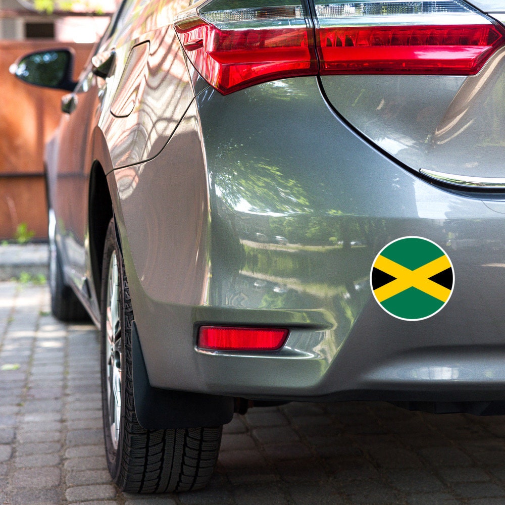 Jamaica Flag Sticker | Bubble-free Kiss Cut Versatile Durable Water Safe Decorative Add-on for your Cars, Laptops, Notebooks and Phones