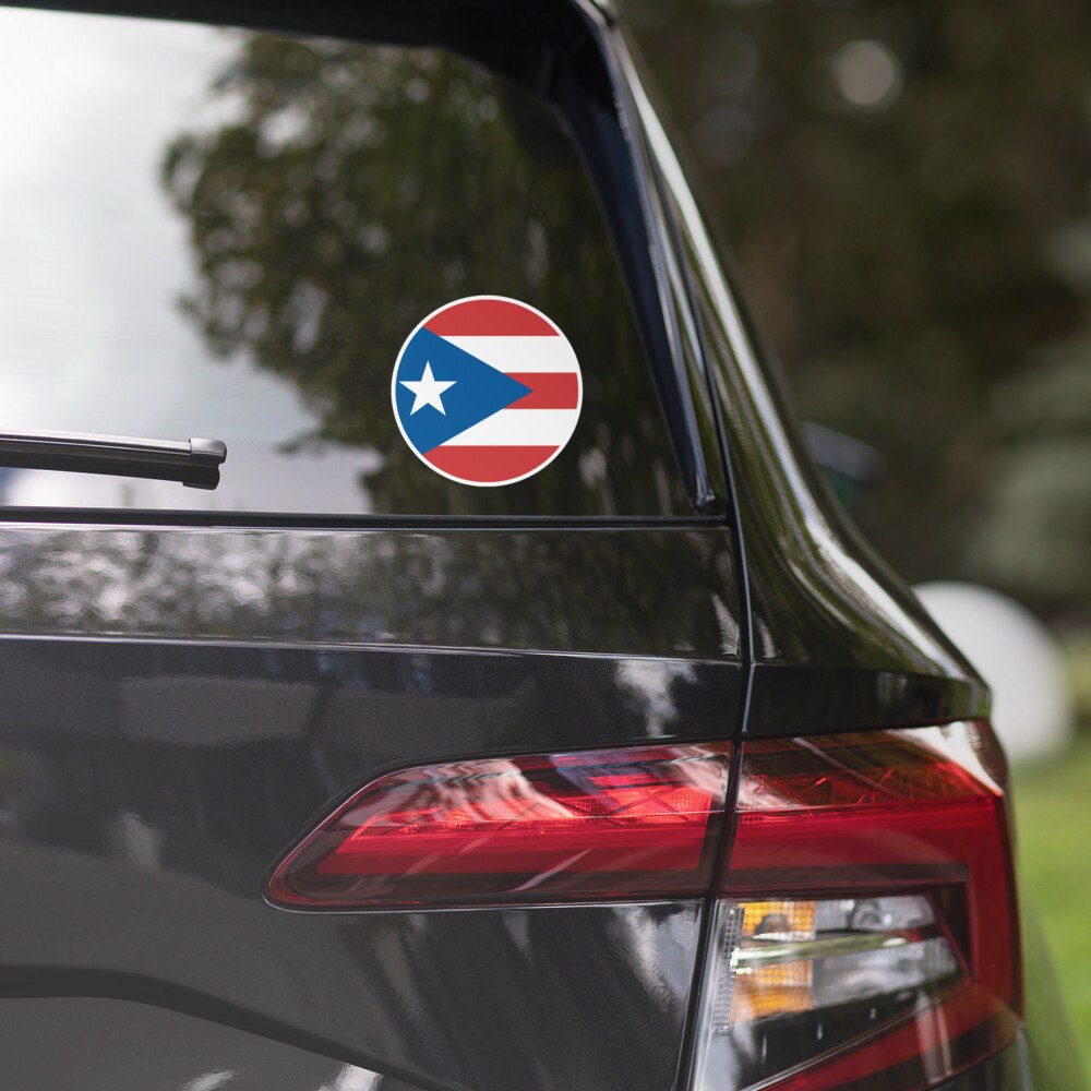 Puerto Rico Flag Sticker | Bubble-free Kiss Cut Versatile Durable Water Safe Decorative Add-on for your Cars, Laptops, Notebooks and Phones