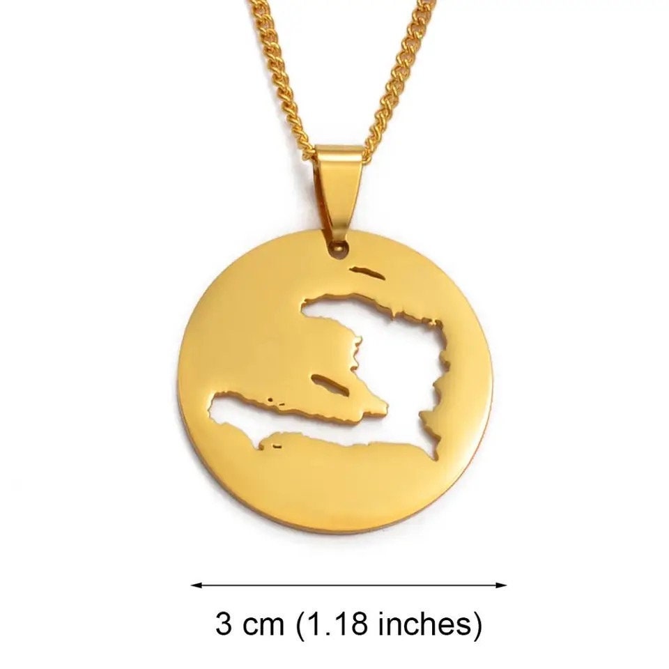 Haiti Map Necklace