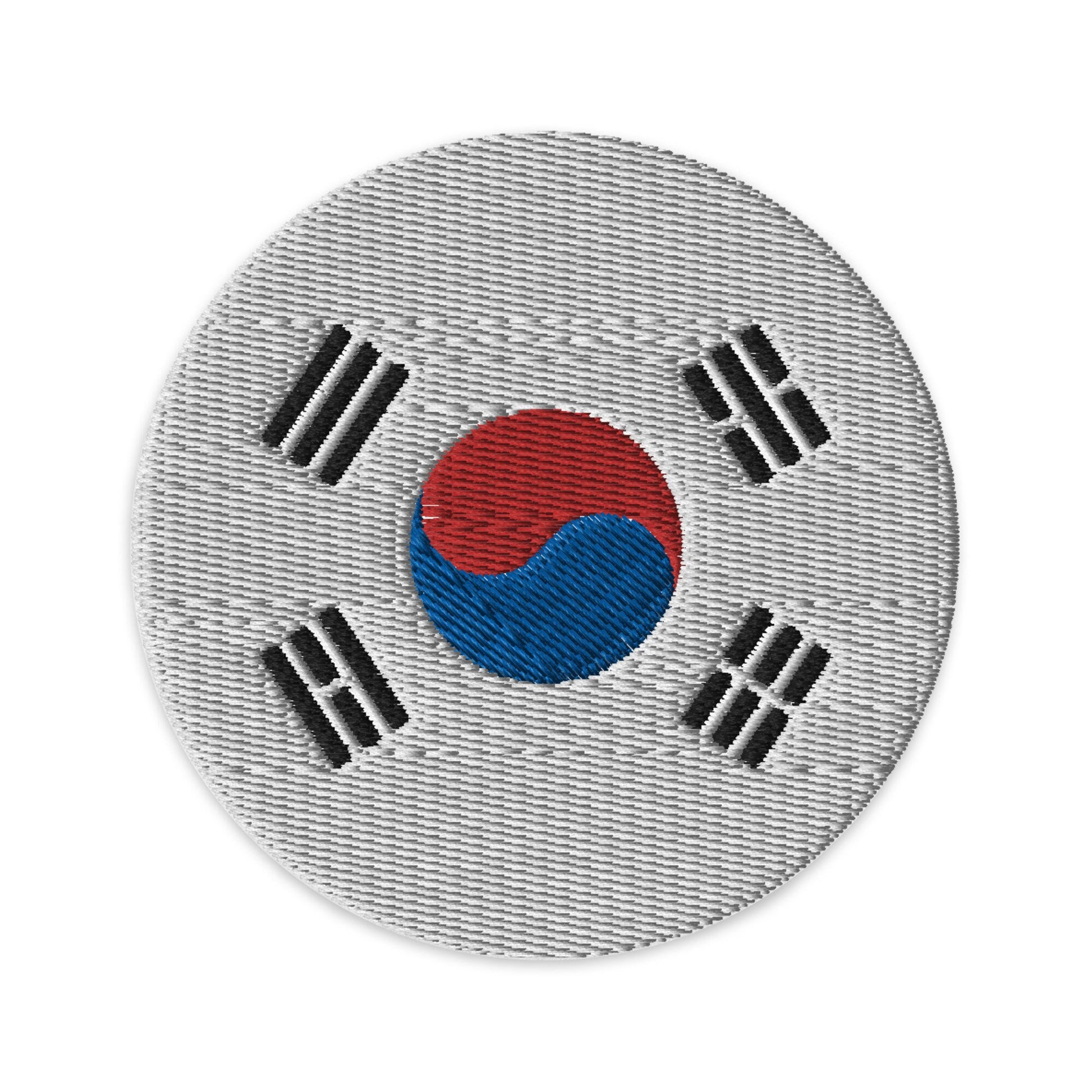 South Korea Flag Patch | Embroidered Iron-on or Sew-on DIY Applique For Vest, Backpack, Clothing Badge, Bikers, Travel Collectors, Souvenir