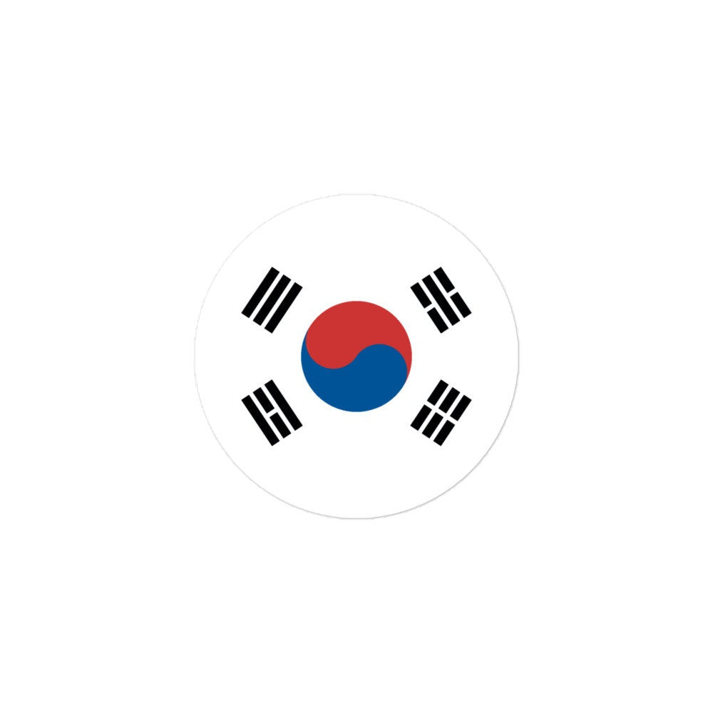 South Korea Flag Sticker | Bubble-free Kiss Cut Versatile Durable Water Safe Decorative Add-on for your Cars, Laptops, Notebooks and Phones