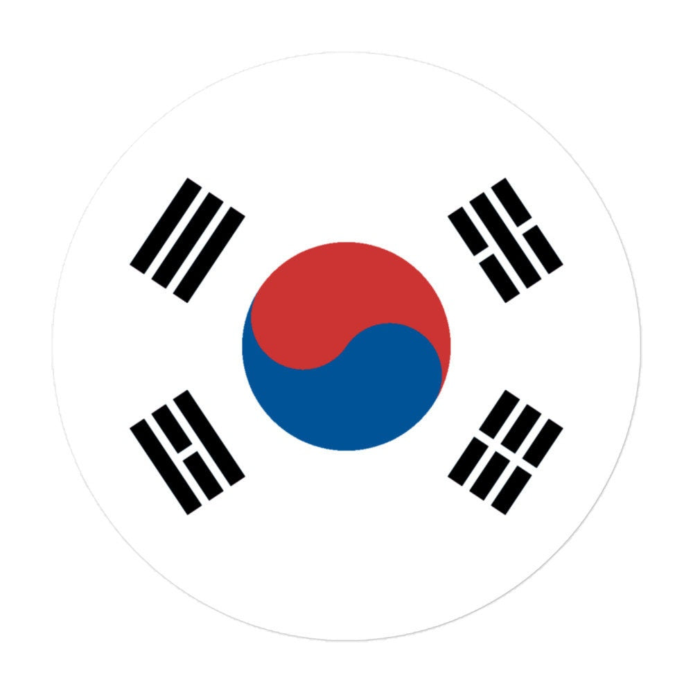 South Korea Flag Sticker | Bubble-free Kiss Cut Versatile Durable Water Safe Decorative Add-on for your Cars, Laptops, Notebooks and Phones