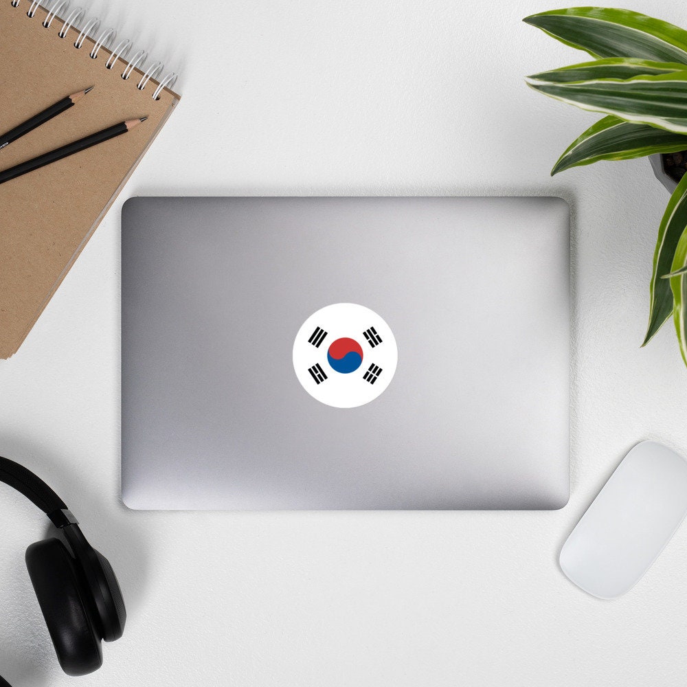 South Korea Flag Sticker | Bubble-free Kiss Cut Versatile Durable Water Safe Decorative Add-on for your Cars, Laptops, Notebooks and Phones