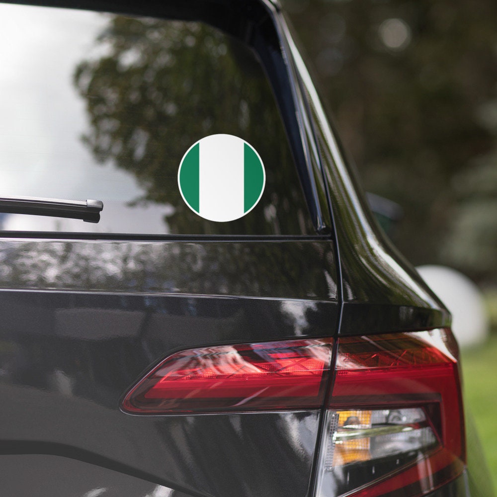 Nigeria Flag Sticker | Bubble-free Kiss Cut Versatile Durable Water Safe Decorative Add-on for your Cars, Laptops, Notebooks and Phones