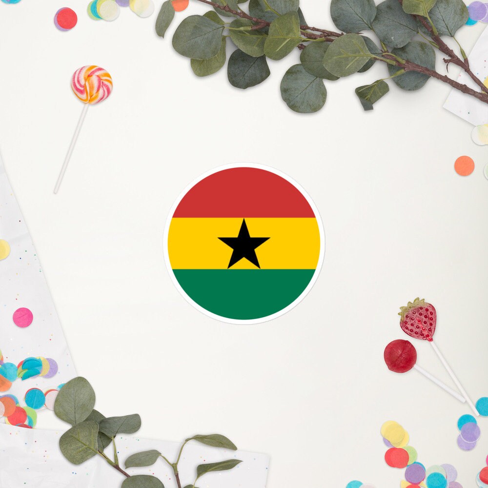 Ghana Flag Sticker | Bubble-free Kiss Cut Versatile Durable Water Safe Decorative Add-on for your Cars, Laptops, Notebooks and Phones