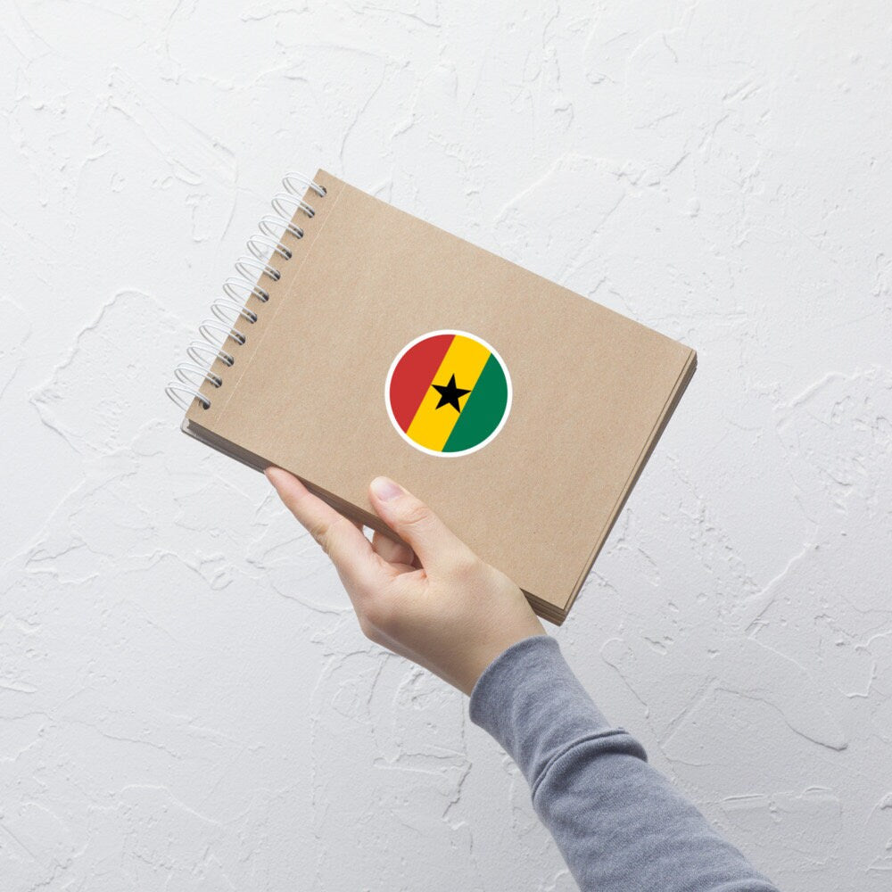 Ghana Flag Sticker | Bubble-free Kiss Cut Versatile Durable Water Safe Decorative Add-on for your Cars, Laptops, Notebooks and Phones