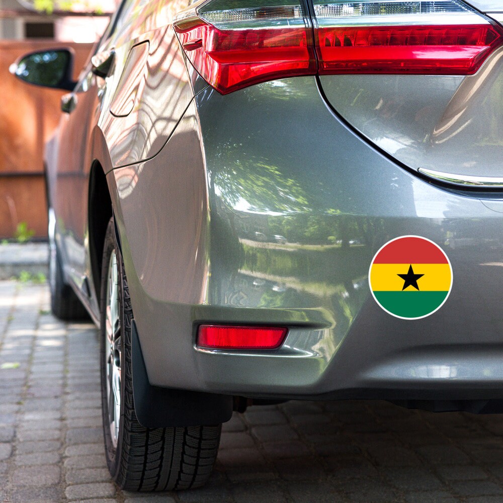 Ghana Flag Sticker | Bubble-free Kiss Cut Versatile Durable Water Safe Decorative Add-on for your Cars, Laptops, Notebooks and Phones