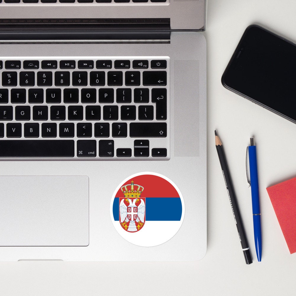 Serbia Flag Sticker | Bubble-free Kiss Cut Versatile Durable Water Safe Decorative Add-on for your Cars, Laptops, Notebooks and Phones