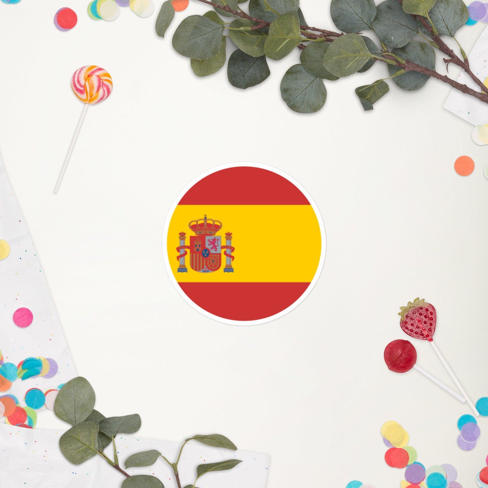 Spain Flag Sticker | Bubble-free Kiss Cut Versatile Durable Water Safe Decorative Add-on for your Cars, Laptops, Notebooks and Phones