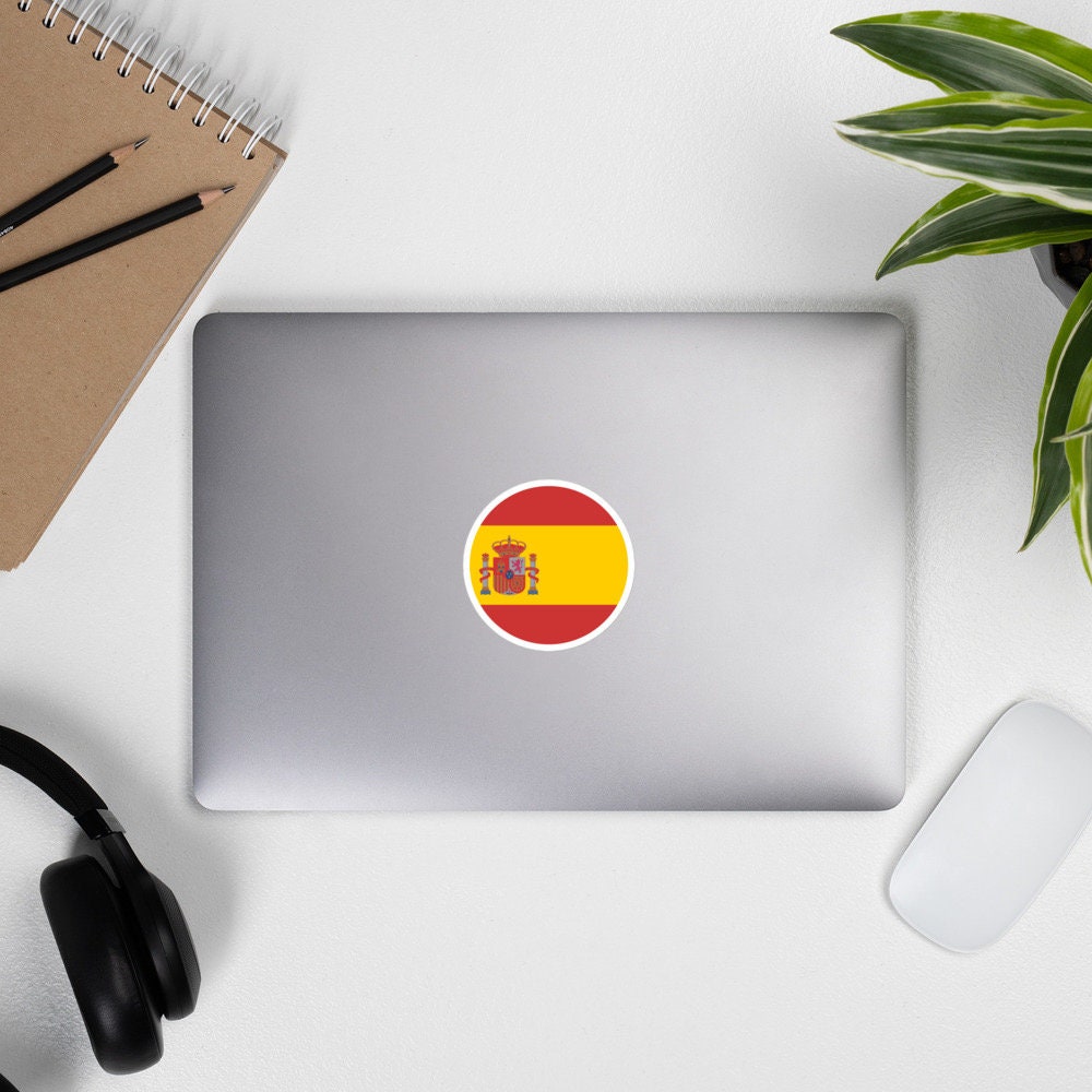 Spain Flag Sticker | Bubble-free Kiss Cut Versatile Durable Water Safe Decorative Add-on for your Cars, Laptops, Notebooks and Phones