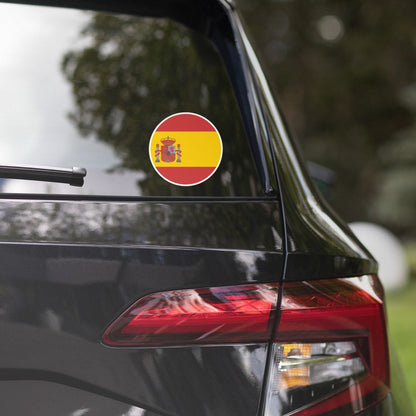 Spain Flag Sticker | Bubble-free Kiss Cut Versatile Durable Water Safe Decorative Add-on for your Cars, Laptops, Notebooks and Phones