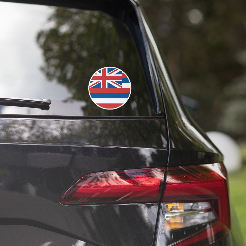 Hawaii Flag Sticker | Bubble-free Kiss Cut Versatile Durable Water Safe Decorative Add-on for your Cars, Laptops, Notebooks and Phones