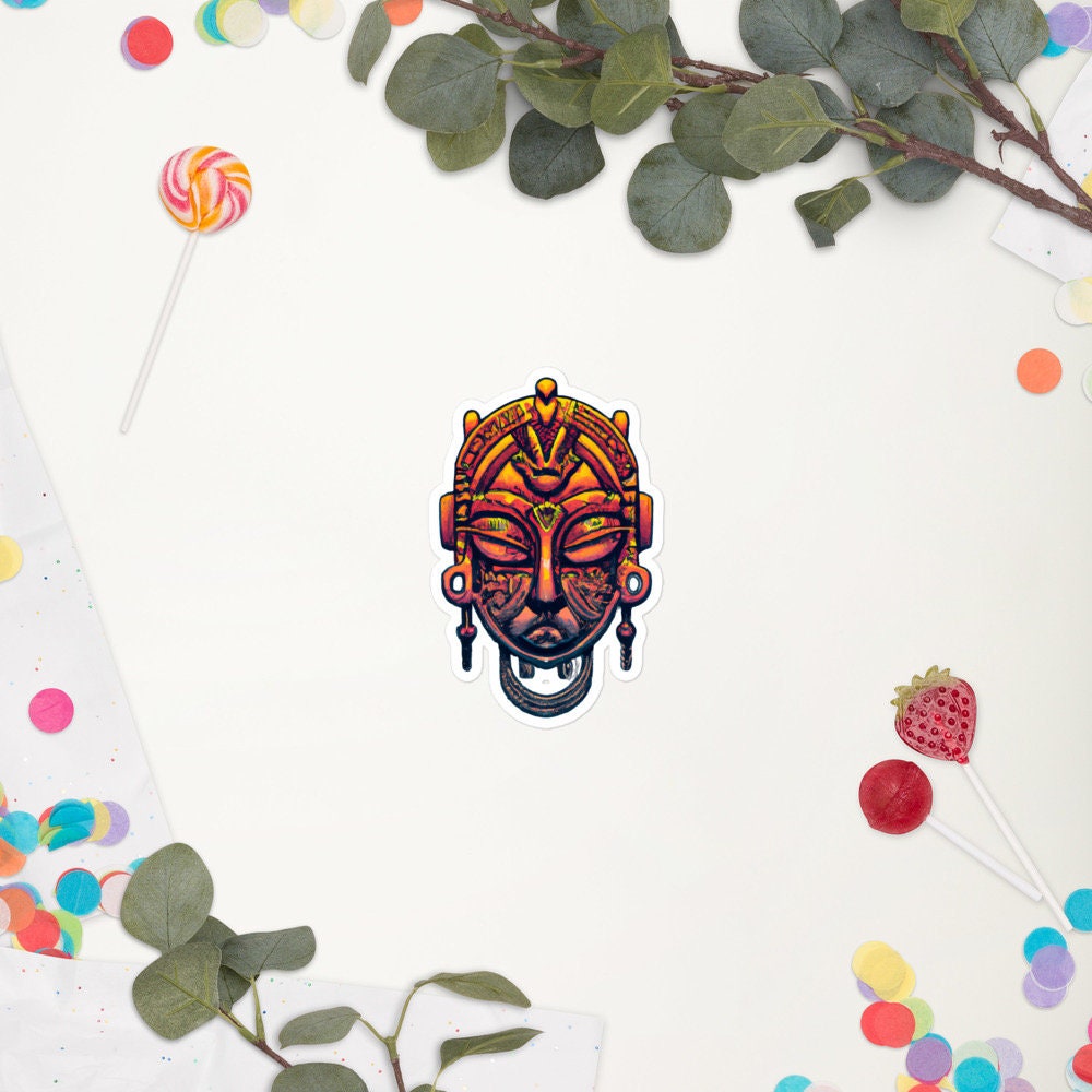 African Mask Sticker | Symbolic Bubble-free Kiss Cut Versatile Durable Decorative Add-on for your Cars, Laptops, Notebooks and Phones