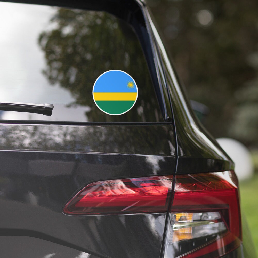 Rwanda Flag Sticker | Bubble-free Kiss Cut Versatile Durable Water Safe Decorative Add-on for your Cars, Laptops, Notebooks and Phones