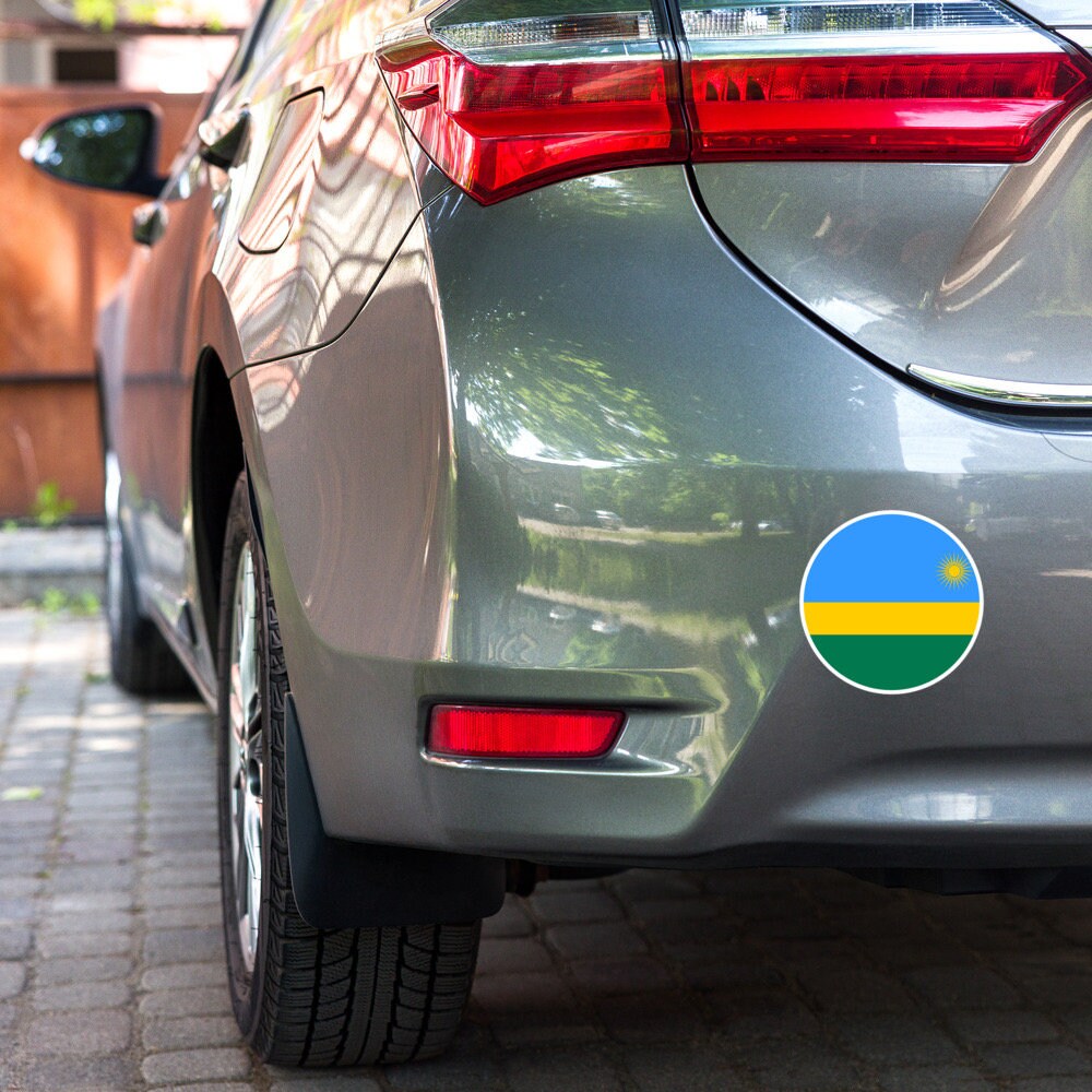 Rwanda Flag Sticker | Bubble-free Kiss Cut Versatile Durable Water Safe Decorative Add-on for your Cars, Laptops, Notebooks and Phones