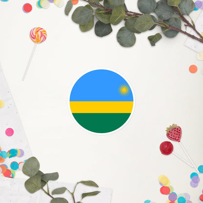 Rwanda Flag Sticker | Bubble-free Kiss Cut Versatile Durable Water Safe Decorative Add-on for your Cars, Laptops, Notebooks and Phones