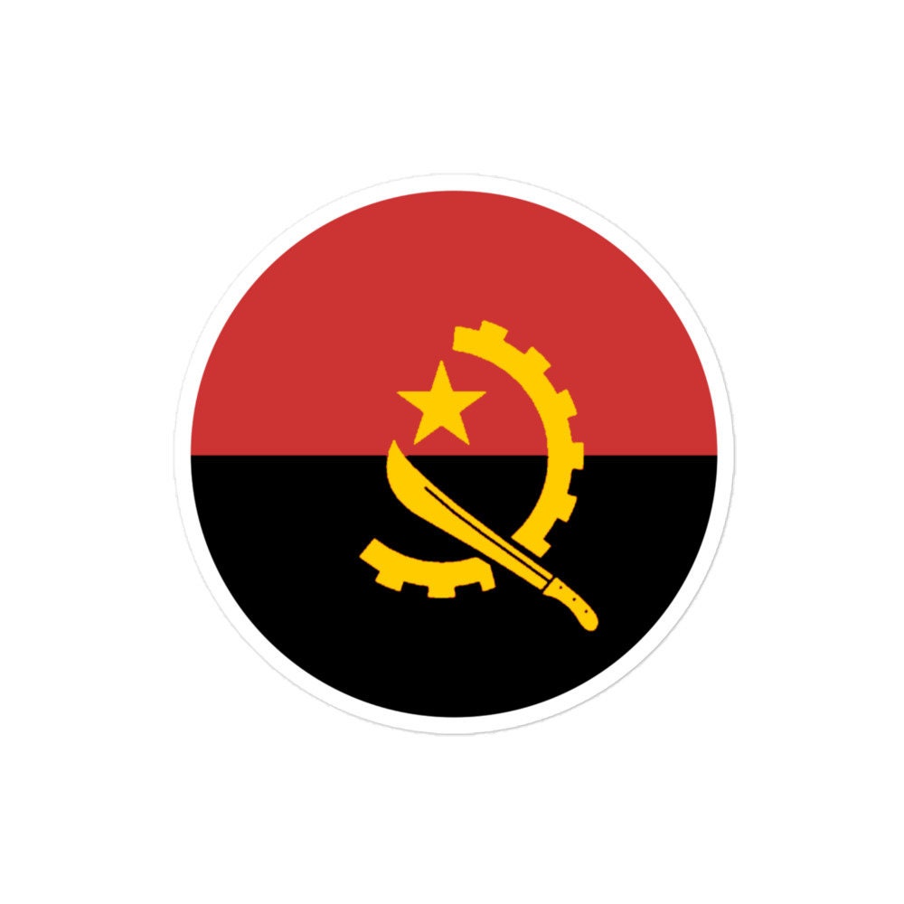 Angola Flag Sticker | Bubble-free Kiss Cut Versatile Durable Water Safe Decorative Add-on for your Cars, Laptops, Notebooks and Phones