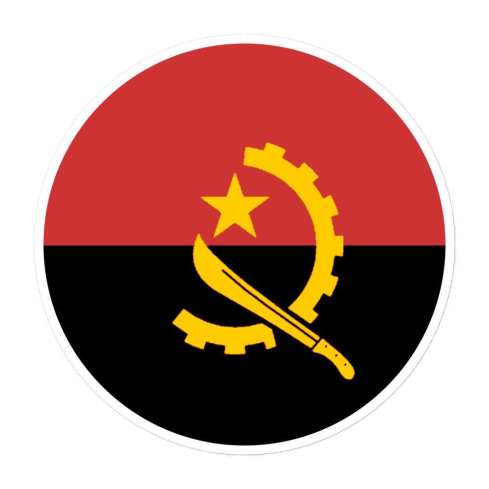 Angola Flag Sticker | Bubble-free Kiss Cut Versatile Durable Water Safe Decorative Add-on for your Cars, Laptops, Notebooks and Phones