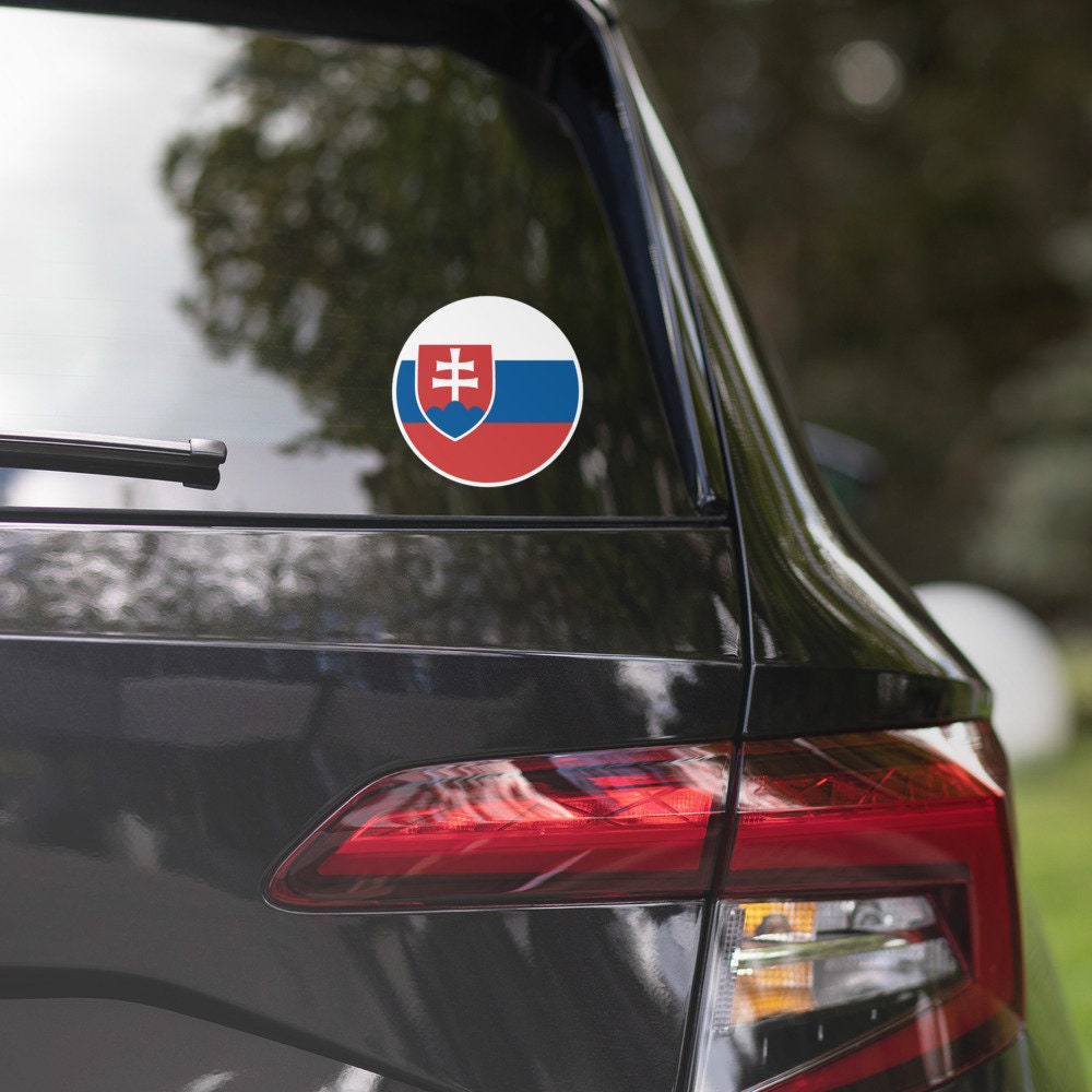 Slovakia Flag Sticker | Bubble-free Kiss Cut Versatile Durable Water Safe Decorative Add-on for your Cars, Laptops, Notebooks and Phones