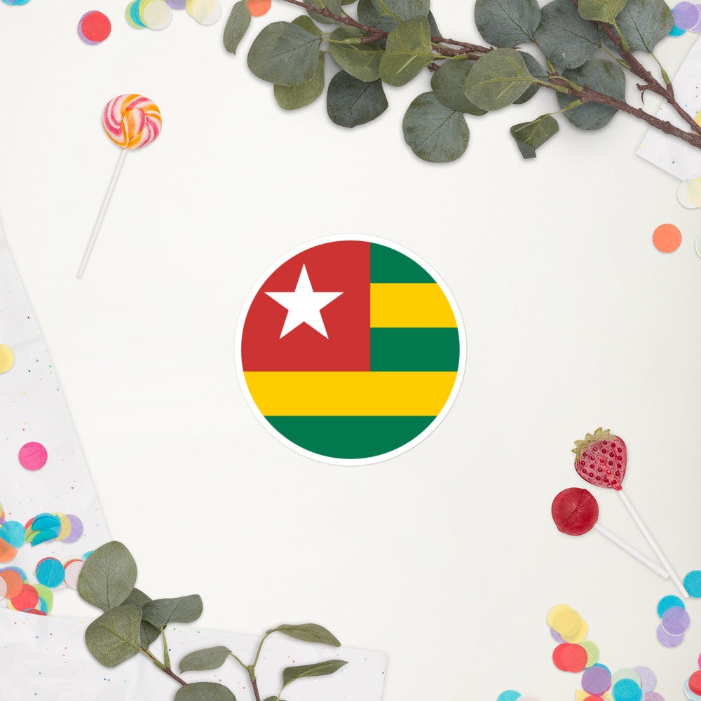 Togo Flag Sticker | Bubble-free Kiss Cut Versatile Durable Water Safe Decorative Add-on for your Cars, Laptops, Notebooks and Phones