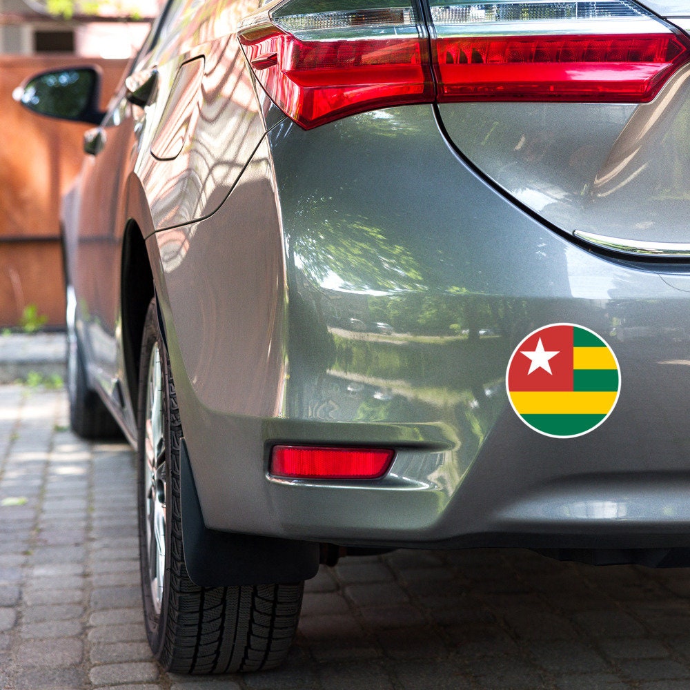 Togo Flag Sticker | Bubble-free Kiss Cut Versatile Durable Water Safe Decorative Add-on for your Cars, Laptops, Notebooks and Phones