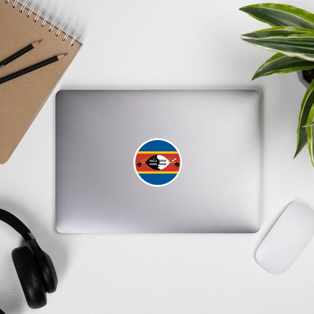 Swaziland Flag Sticker | Bubble-free Kiss Cut Versatile Durable Water Safe Decorative Add-on for your Cars, Laptops, Notebooks and Phones