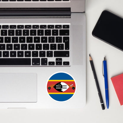 Swaziland Flag Sticker | Bubble-free Kiss Cut Versatile Durable Water Safe Decorative Add-on for your Cars, Laptops, Notebooks and Phones