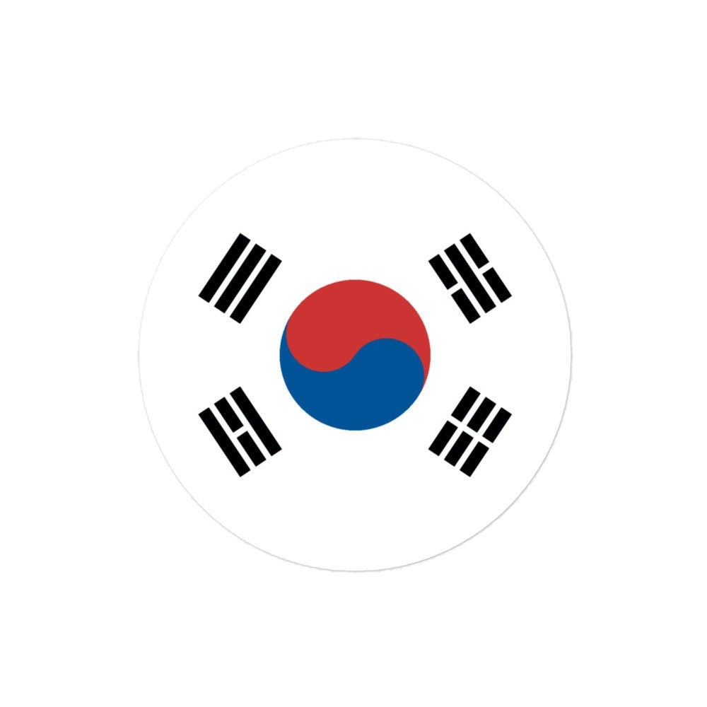 South Korea Flag Sticker | Bubble-free Kiss Cut Versatile Durable Water Safe Decorative Add-on for your Cars, Laptops, Notebooks and Phones