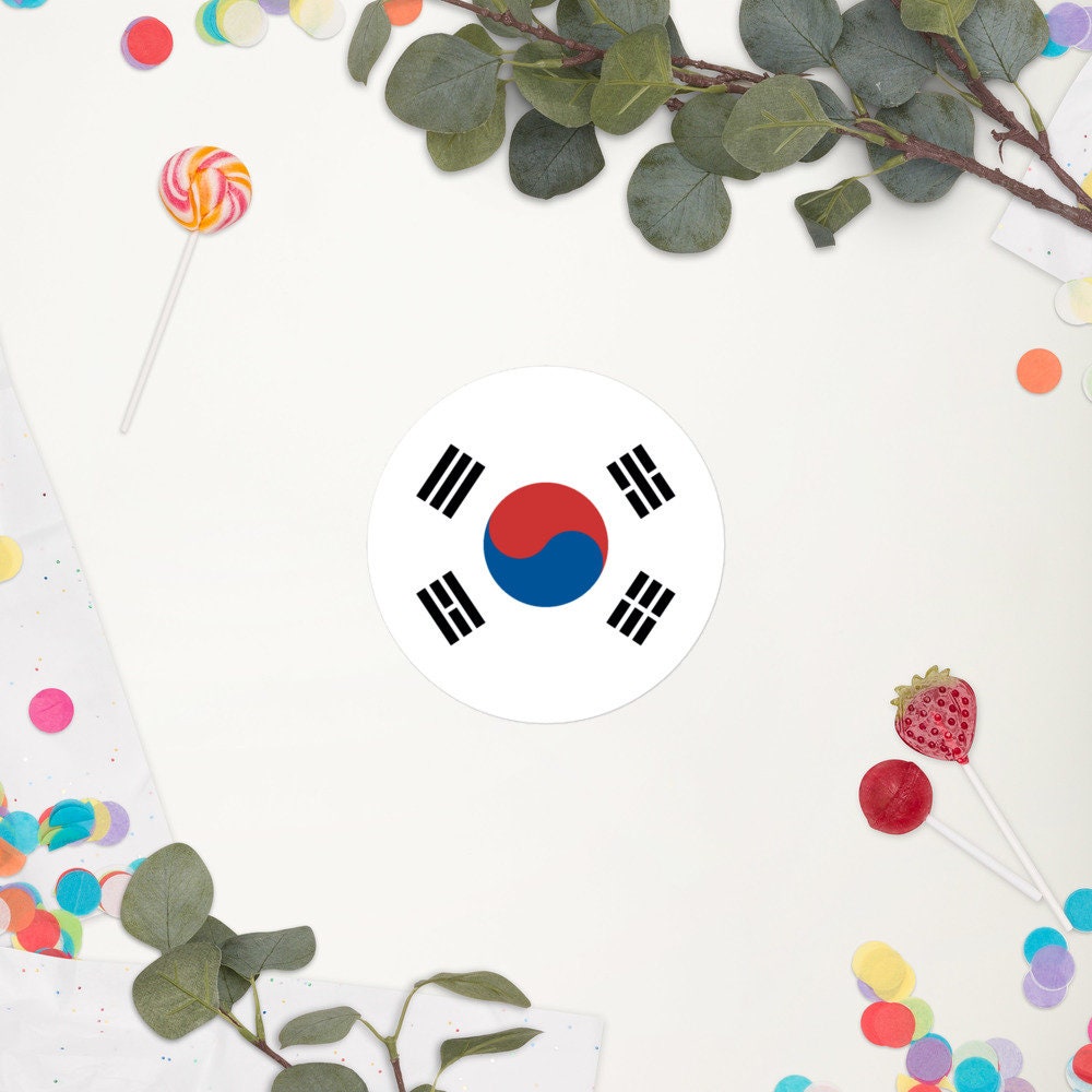 South Korea Flag Sticker | Bubble-free Kiss Cut Versatile Durable Water Safe Decorative Add-on for your Cars, Laptops, Notebooks and Phones