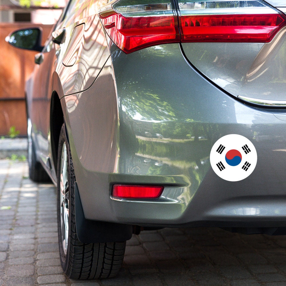 South Korea Flag Sticker | Bubble-free Kiss Cut Versatile Durable Water Safe Decorative Add-on for your Cars, Laptops, Notebooks and Phones