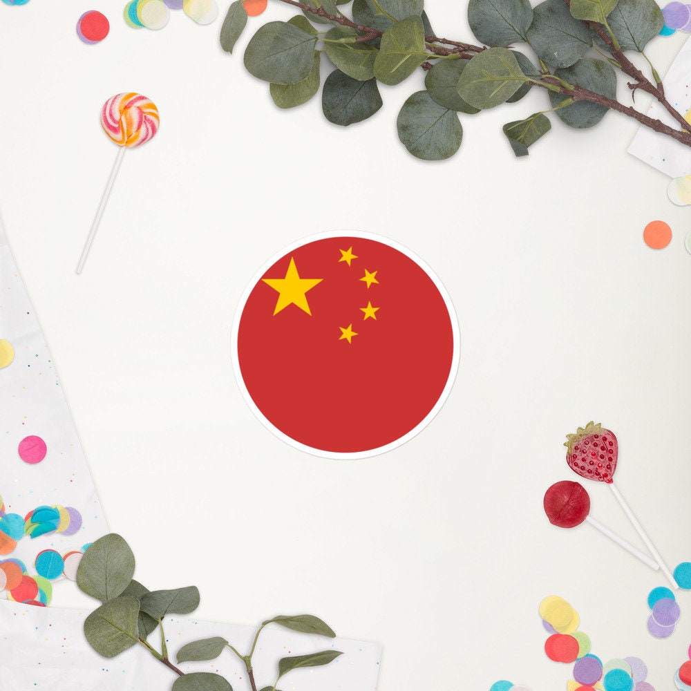 China Flag Sticker | Bubble-free Kiss Cut Versatile Durable Water Safe Decorative Add-on for your Cars, Laptops, Notebooks and Phones