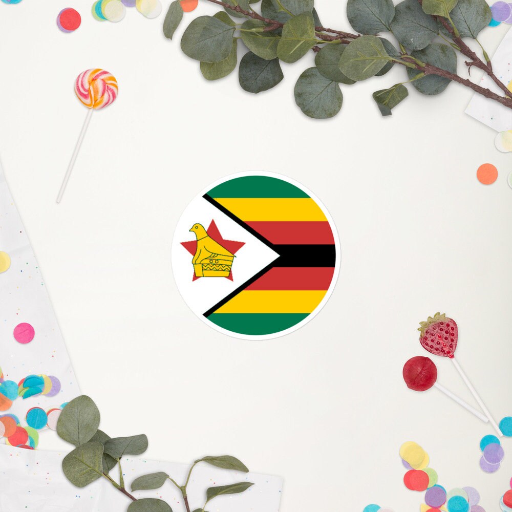 Zimbabwe Flag Sticker | Bubble-free Kiss Cut Versatile Durable Water Safe Decorative Add-on for your Cars, Laptops, Notebooks and Phones