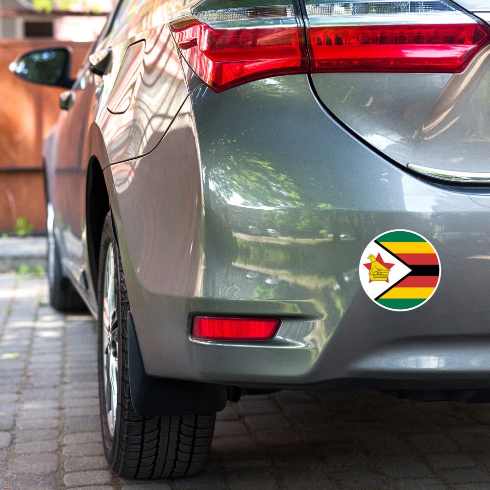 Zimbabwe Flag Sticker | Bubble-free Kiss Cut Versatile Durable Water Safe Decorative Add-on for your Cars, Laptops, Notebooks and Phones