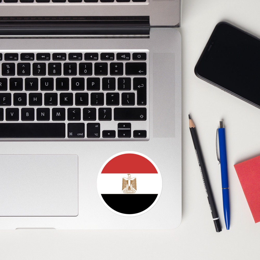 Egypt Flag Sticker | Bubble-free Kiss Cut Versatile Durable Water Safe Decorative Add-on for your Cars, Laptops, Notebooks and Phones