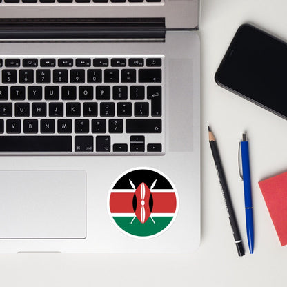 Kenya Flag Sticker | Bubble-free Kiss Cut Versatile Durable Water Safe Decorative Add-on for your Cars, Laptops, Notebooks and Phones